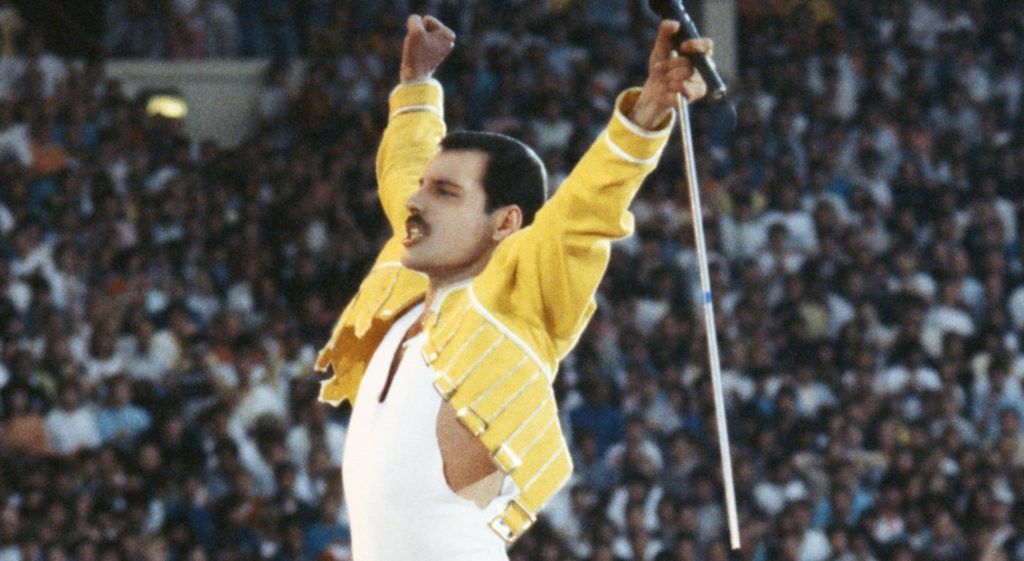 Freddie Mercury en Wembley, 1986. Queen.