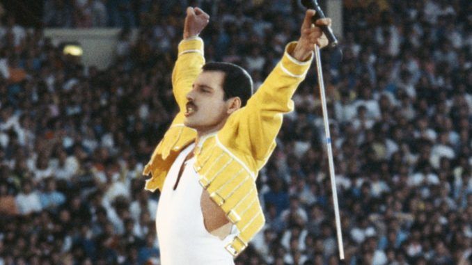 Freddie Mercury en Wembley, 1986. Queen.