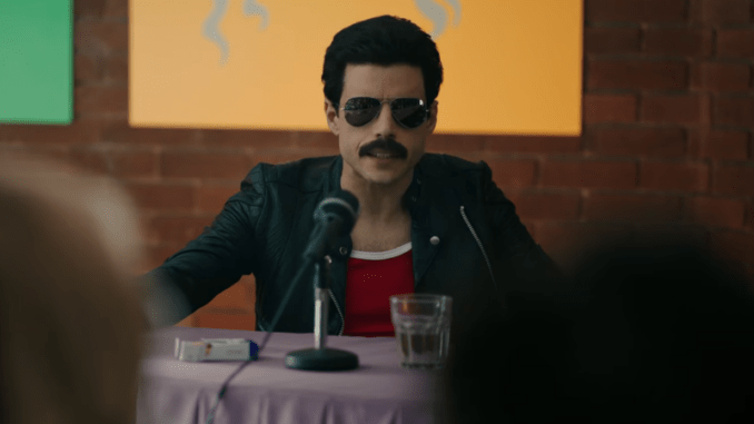 Rami Malek as Freddie Mercury in Bohemian Rhapsody