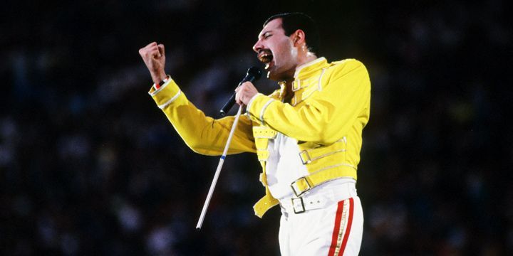 Freddie Mercury en Wembley, 1986.