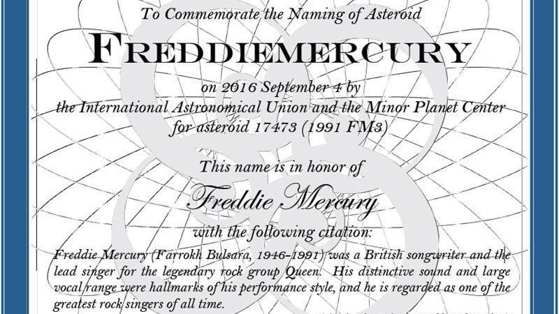 Freddie Mercury Asteroide