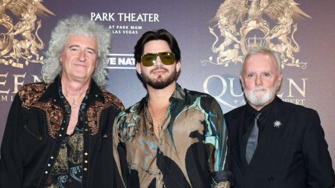 Brian May, Adam Lambert y Roger Taylor.