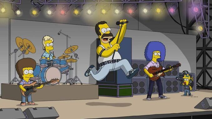 the simpsons simpson queen freddie mercury live aid