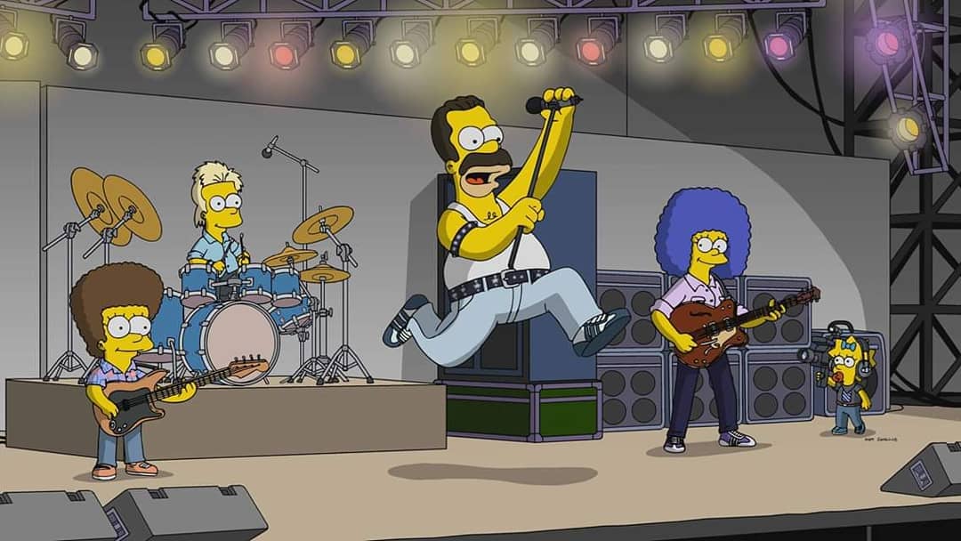 the simpsons simpson queen freddie mercury live aid