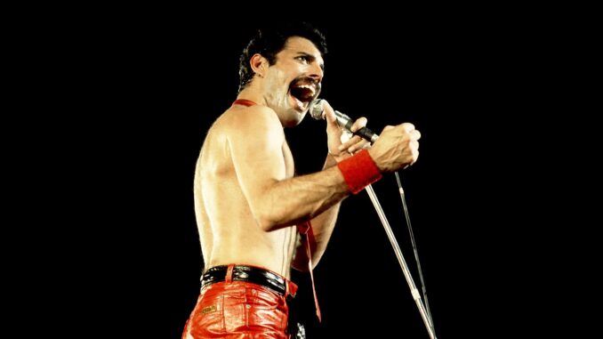 Freddie Mercury de Queen el 19 de septiembre de 1980 en Chicago.